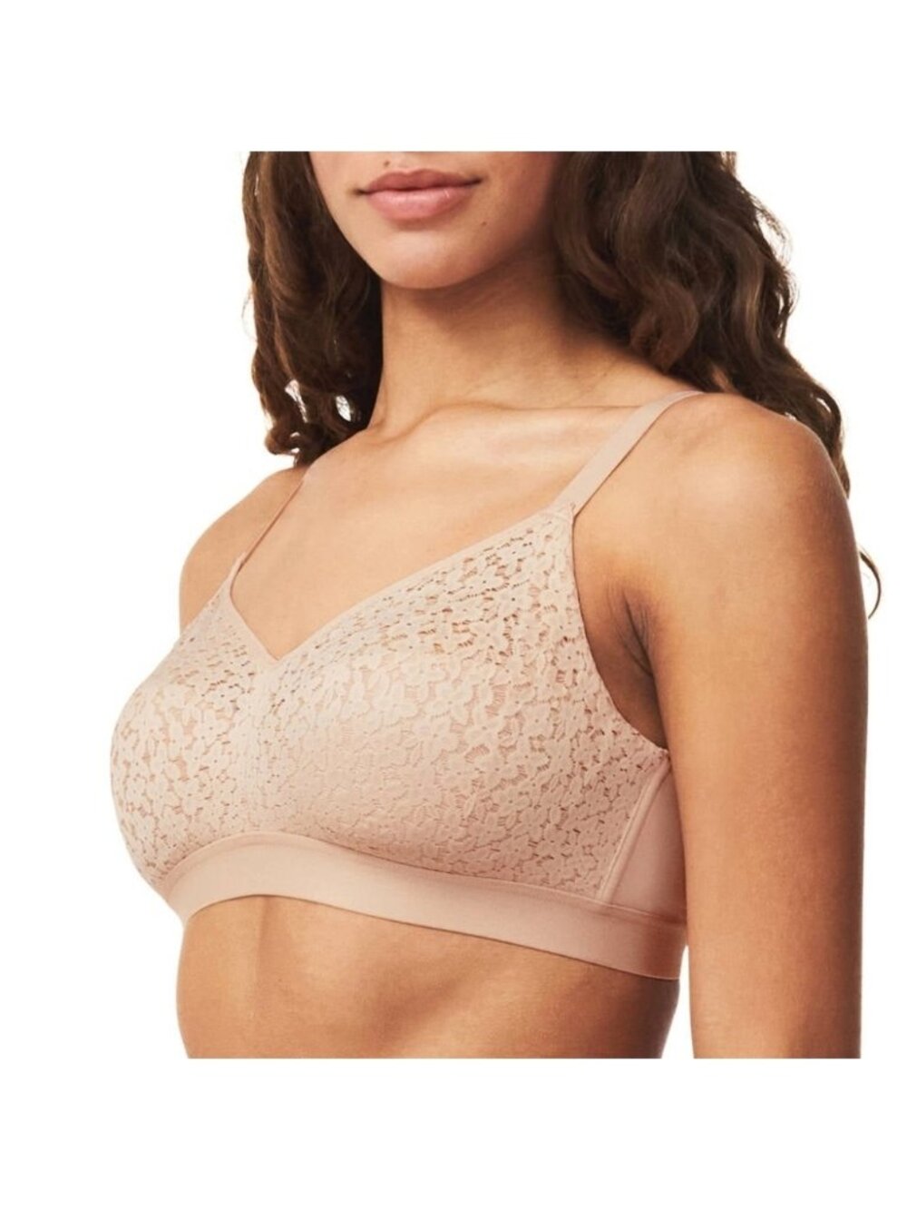 Chantelle Womens Norah Supportive Wirefree Bra Bralette 13F8 Nude Size 36DDD